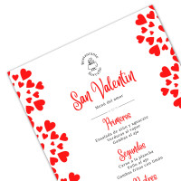 Cartas Menú San Valentín, Destaca con tu carta menú personalizado